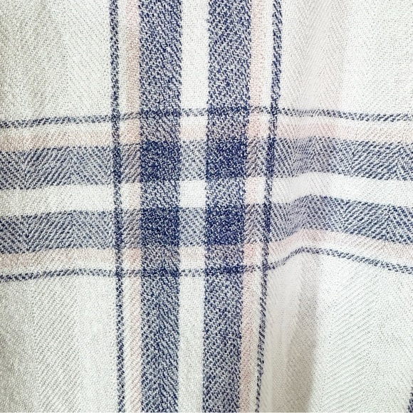 Rails Hunter White Blush Blue Patriot Plaid Button Down Flannel Shirt Size S - Picture 4 of 14
